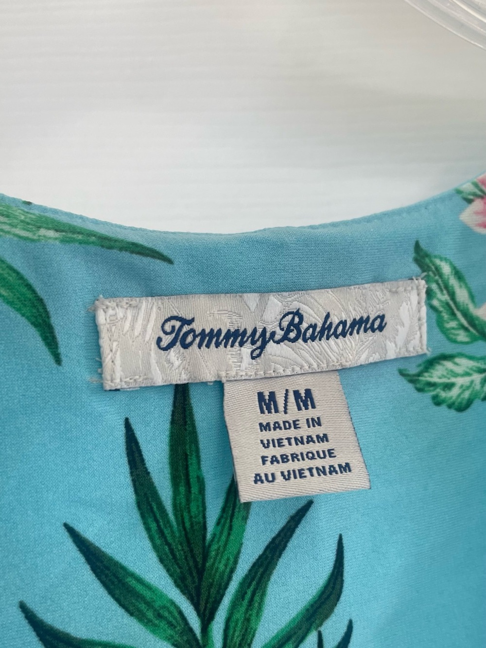 Tommy Bahama Fanning Floral Maxi Dress Blue Pink Green Monstera Medium | Hemmed - Picture 6 of 8